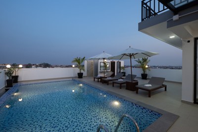 Rooftop Swimming Pool with City View